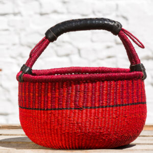 Hammerhus Fairtrade Original rund Bolga kurv M - red