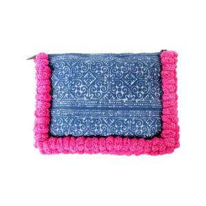 Ethnic Lanna | Batik clutch with double pom poms