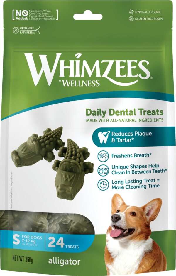 Whimzees - Alligator S, 24 stk, 360 g MP