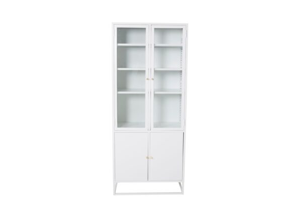 Venture Home - Bakal Vitrineskab, hvid metal, 190x80x41cm
