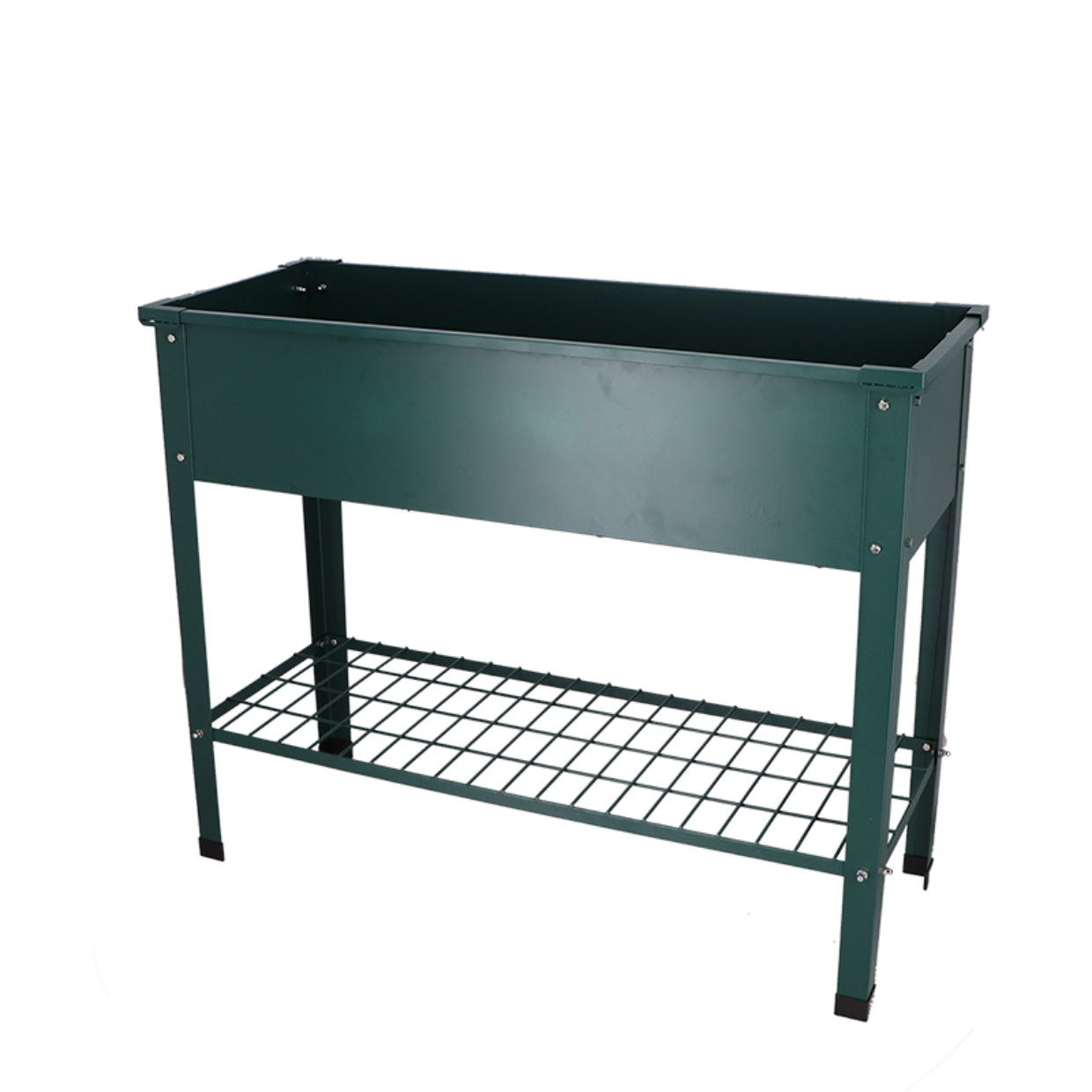 Esschert Design - Hævet blomsterbed, metalgrøn, 100x40x80cm