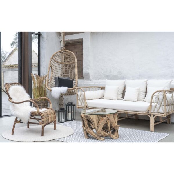 House Nordic- Grand Canyon Sofabord med glasplade, Ø60cm