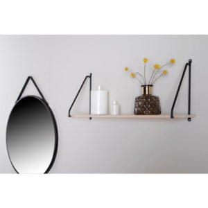 House Nordic - Arnhem Hylde - sort ramme og en træ hylde,65x17x27cm