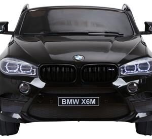 BMW X6 M 12V XXL Elbil  -  Sort  -  Med Gummihjul, Lædersæde og 2.4G Fjernbetjening