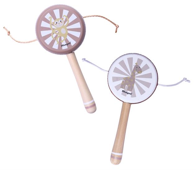 Magni - Abetromme i træ med striber, 2 forskellige - Giraf